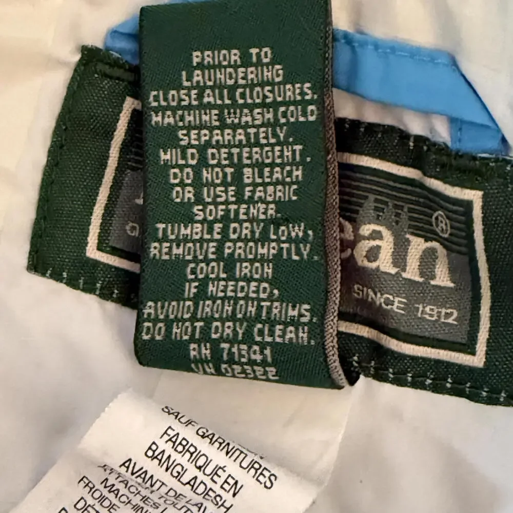 LL BEAN Youth Size Small (8) Blue  Hooded Full Zip‎ Windbreaker/Rain Coat